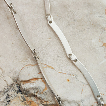 Vintage Lapponia Labyrinth Sterling Silver Choker Necklace by Björn Weckström 38cm, 1987