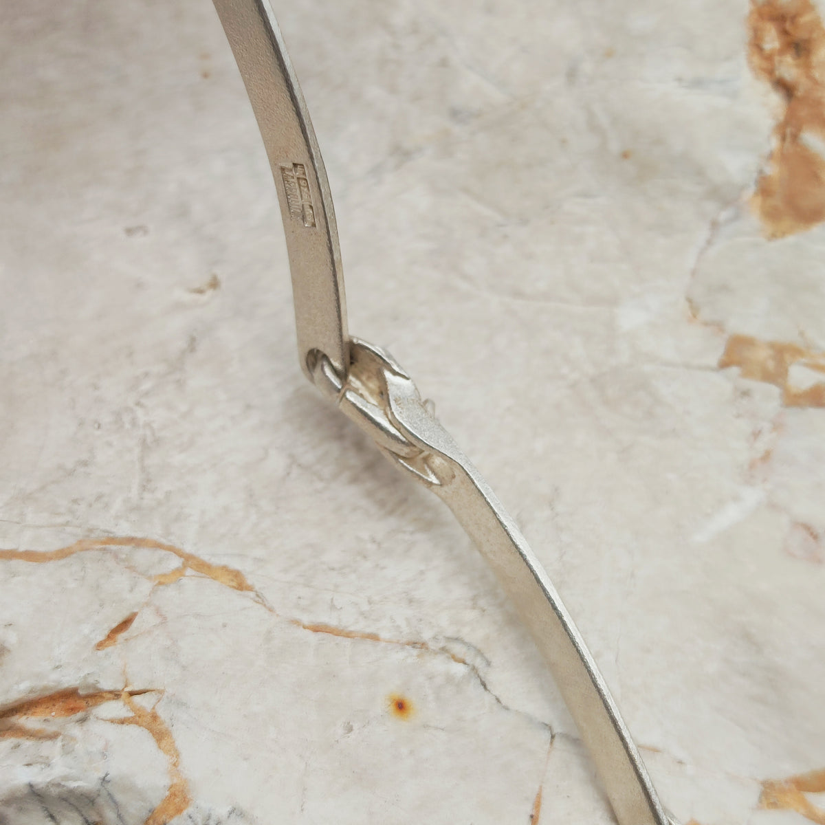 Vintage Lapponia Labyrinth Sterling Silver Choker Necklace by Björn Weckström 38cm, 1987