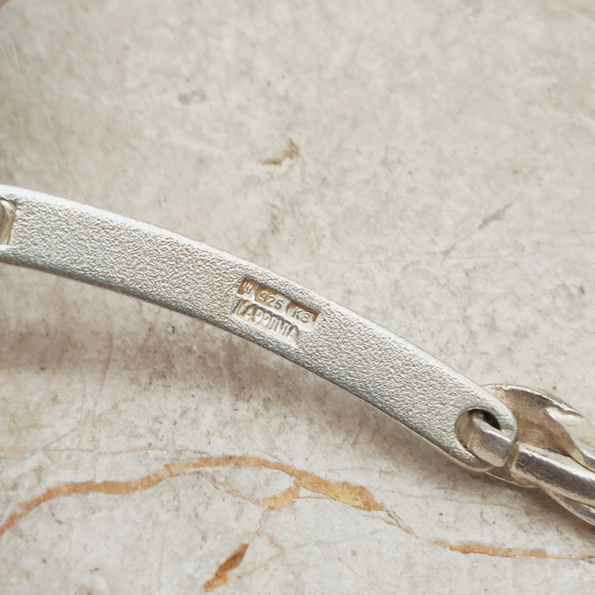 Vintage Lapponia Labyrinth Sterling Silver Choker Necklace by Björn Weckström 38cm, 1987