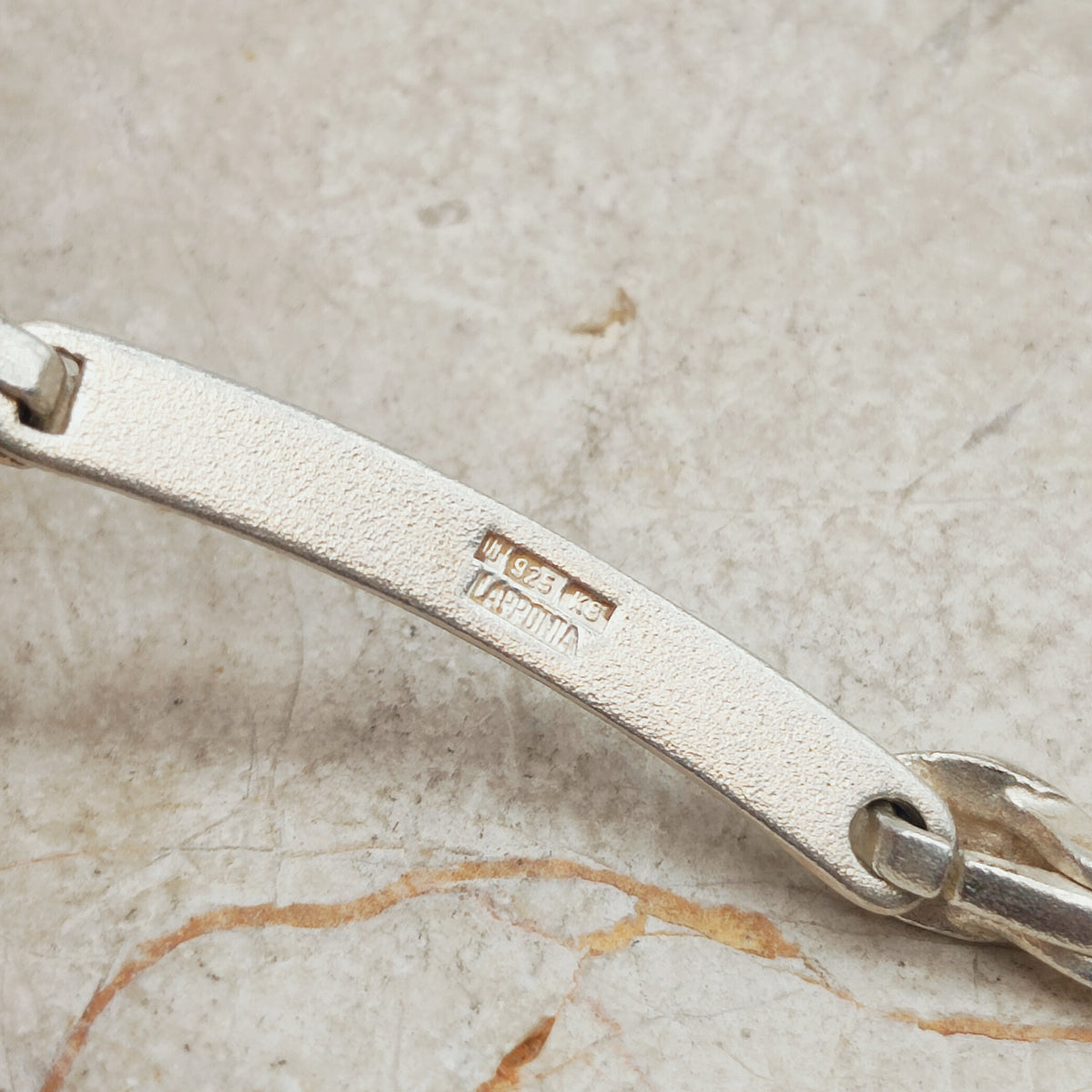 Vintage Lapponia Labyrinth Sterling Silver Choker Necklace by Björn Weckström 38cm, 1987