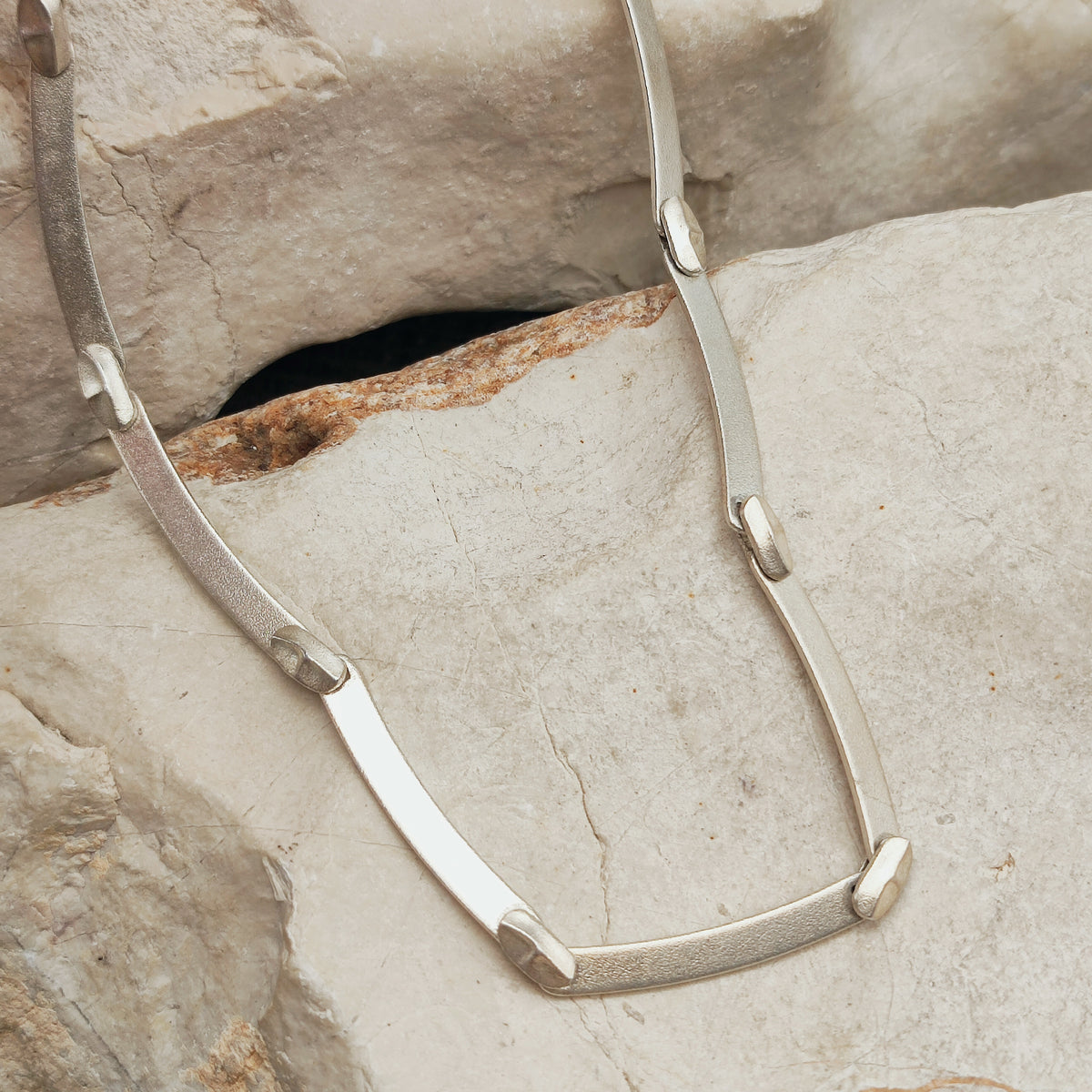 Vintage Lapponia Labyrinth Sterling Silver Choker Necklace by Björn Weckström 38cm, 1987