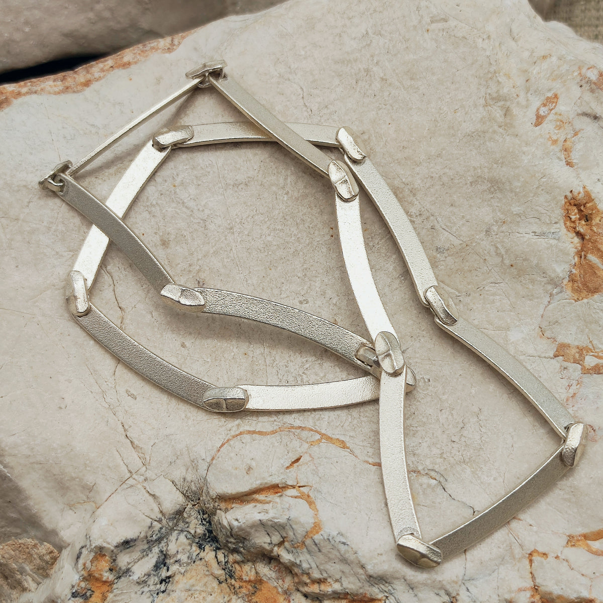 Vintage Lapponia Labyrinth Sterling Silver Necklace by Björn Weckström 41cm, 2003