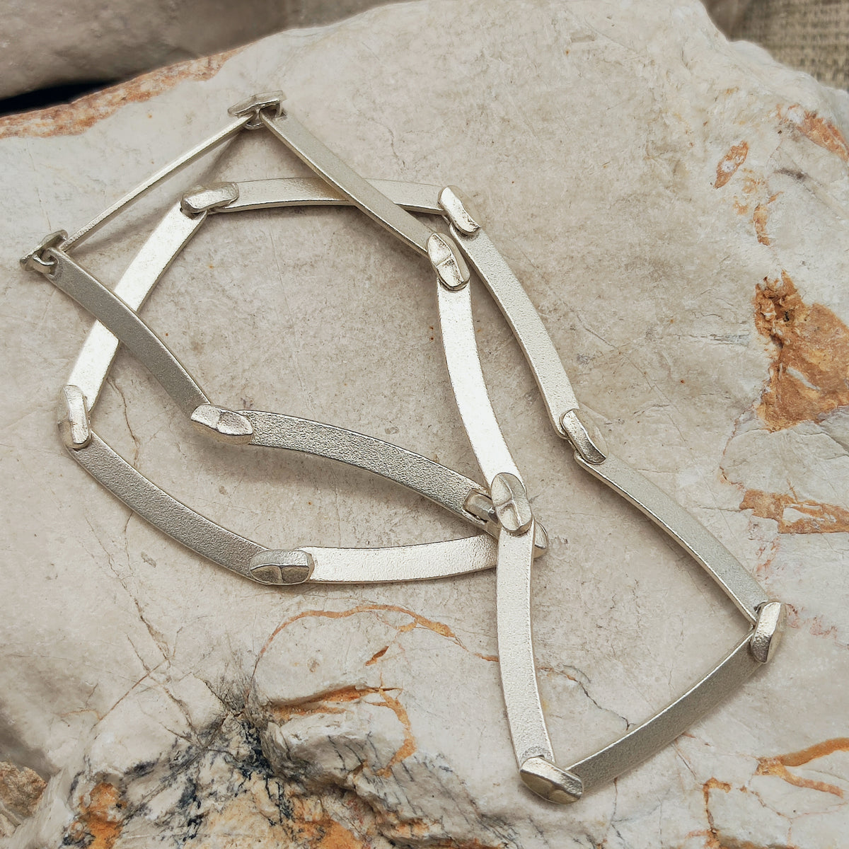 Vintage Lapponia Labyrinth Sterling Silver Necklace by Björn Weckström 41cm, 2003