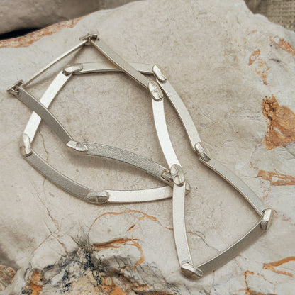 Vintage Lapponia Labyrinth Sterling Silver Necklace by Björn Weckström 41cm, 2003