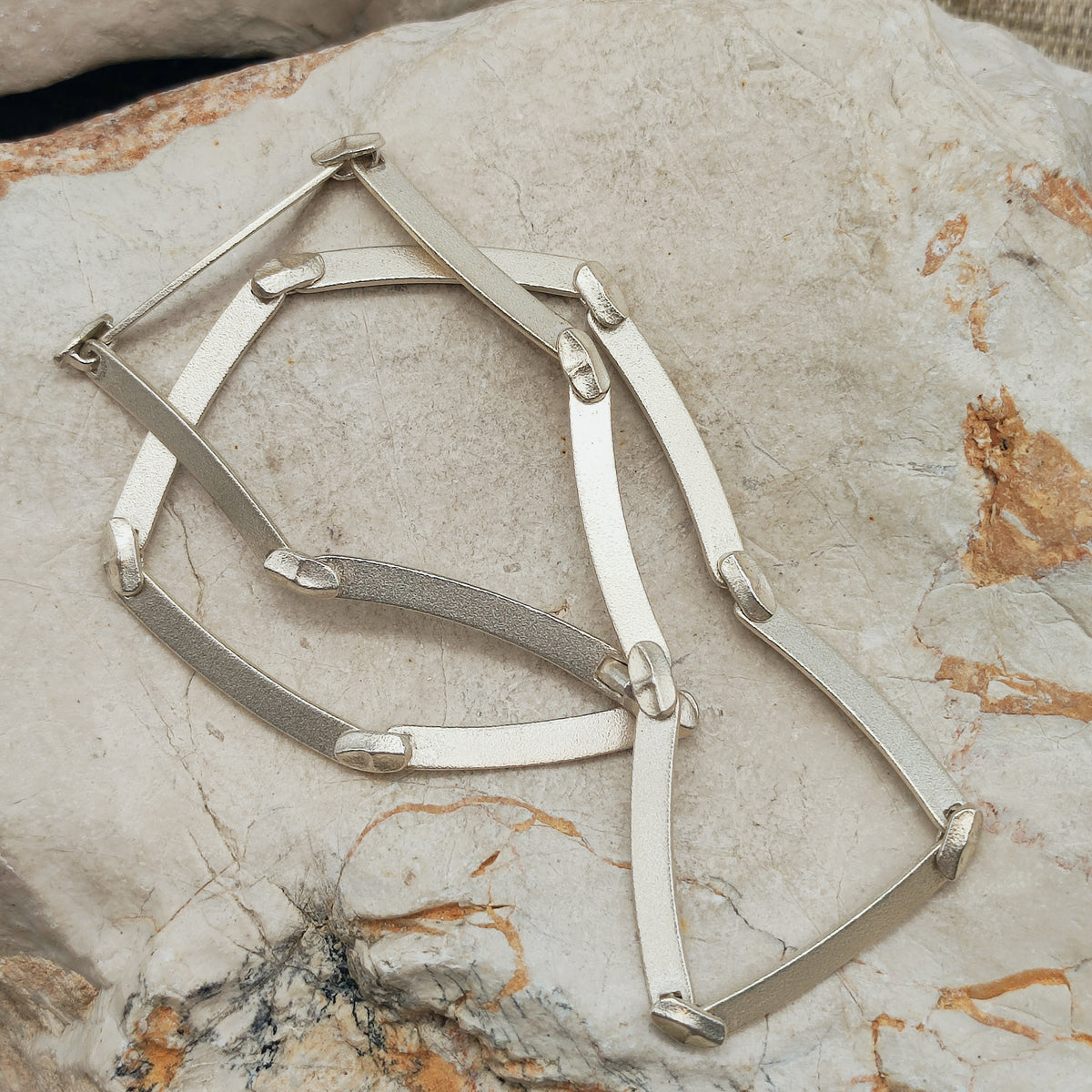 Vintage Lapponia Labyrinth Sterling Silver Necklace by Björn Weckström 41cm, 2003