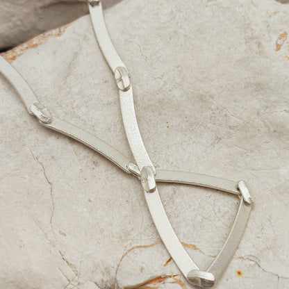 Vintage Lapponia Labyrinth Sterling Silver Necklace by Björn Weckström 41cm, 2003