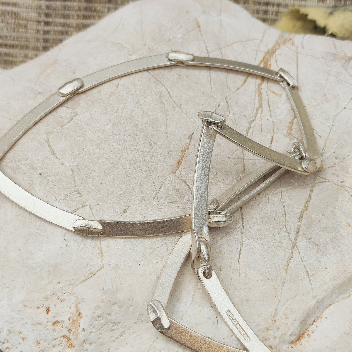 Vintage Lapponia Labyrinth Sterling Silver Necklace by Björn Weckström 41cm, 2003