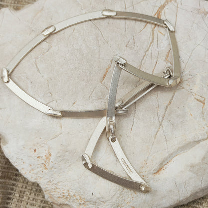 Vintage Lapponia Labyrinth Sterling Silver Necklace by Björn Weckström 41cm, 2003