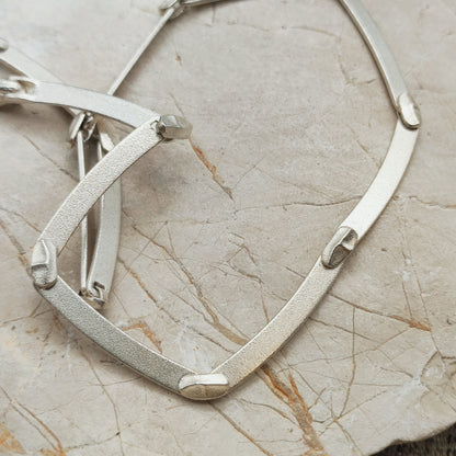 Vintage Lapponia Labyrinth Sterling Silver Necklace by Björn Weckström 41cm, 2003