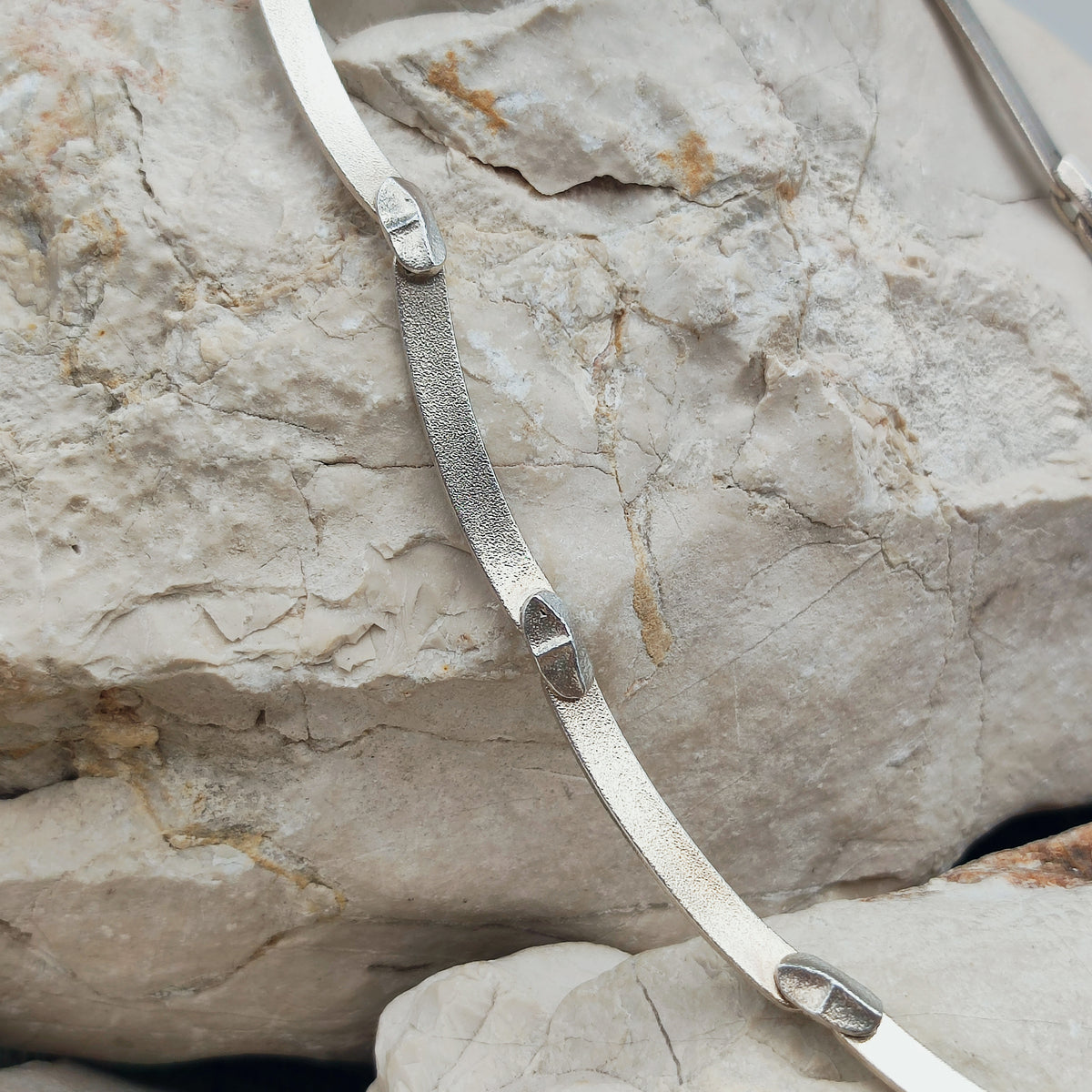 Vintage Lapponia Labyrinth Sterling Silver Toggle Necklace by Björn Weckström 38cm, 1978