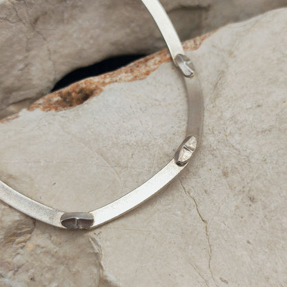 Vintage Lapponia Labyrinth Sterling Silver Toggle Necklace by Björn Weckström 38cm, 1978