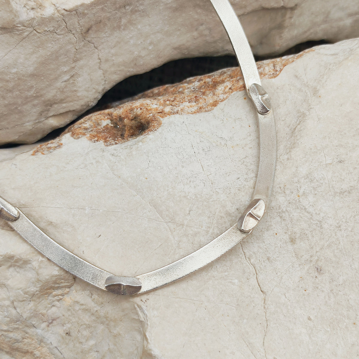 Vintage Lapponia Labyrinth Sterling Silver Toggle Necklace by Björn Weckström 38cm, 1978