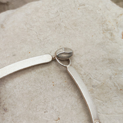 Vintage Lapponia Labyrinth Sterling Silver Toggle Necklace by Björn Weckström 38cm, 1978