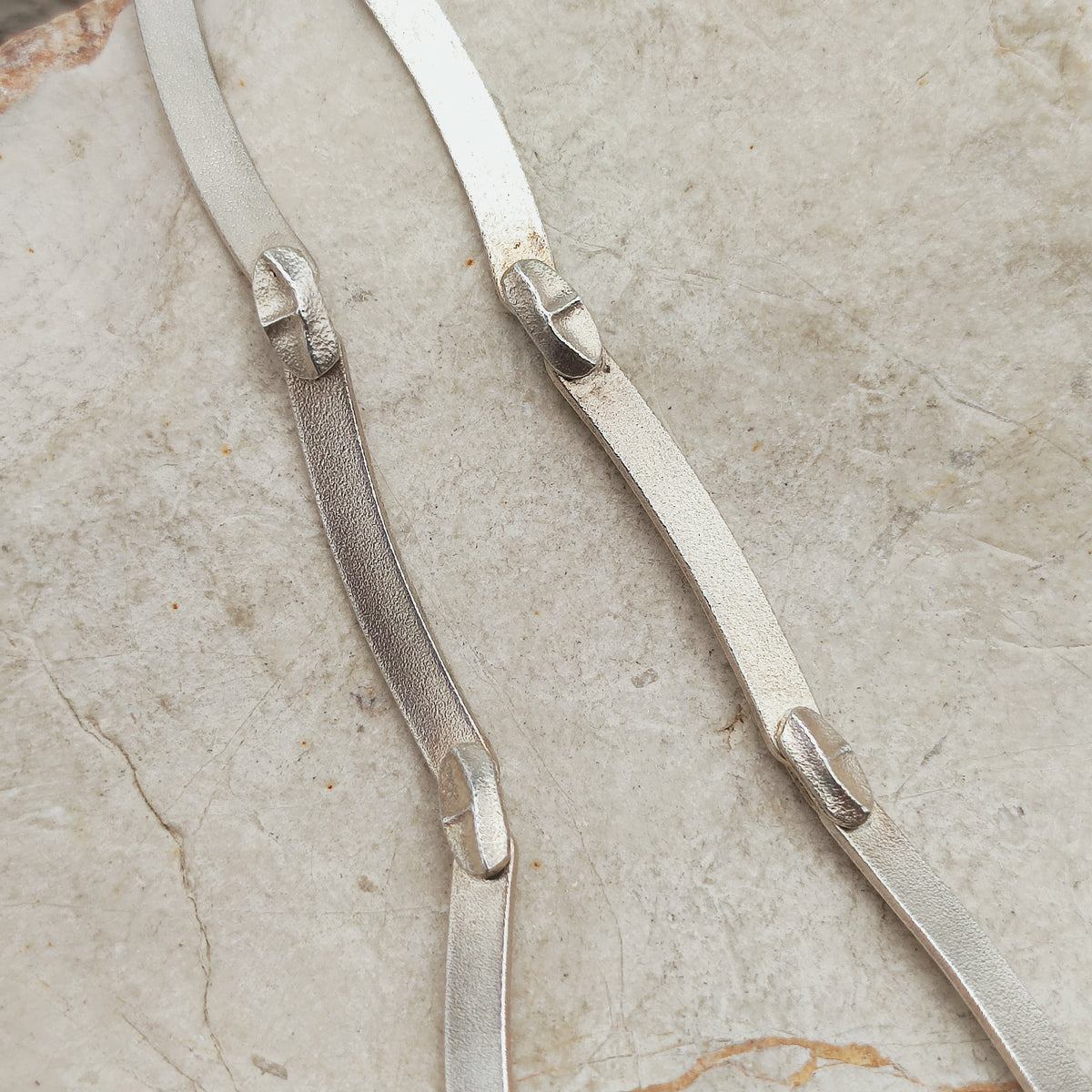 Vintage Lapponia Labyrinth Sterling Silver Toggle Necklace by Björn Weckström 38cm, 1978