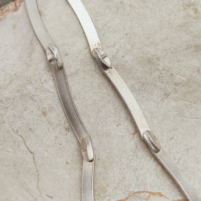 Vintage Lapponia Labyrinth Sterling Silver Toggle Necklace by Björn Weckström 38cm, 1978
