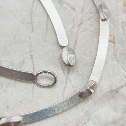 Vintage Lapponia Labyrinth Sterling Silver Toggle Necklace by Björn Weckström 38cm, 1978