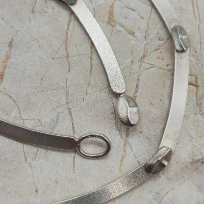Vintage Lapponia Labyrinth Sterling Silver Toggle Necklace by Björn Weckström 38cm, 1978