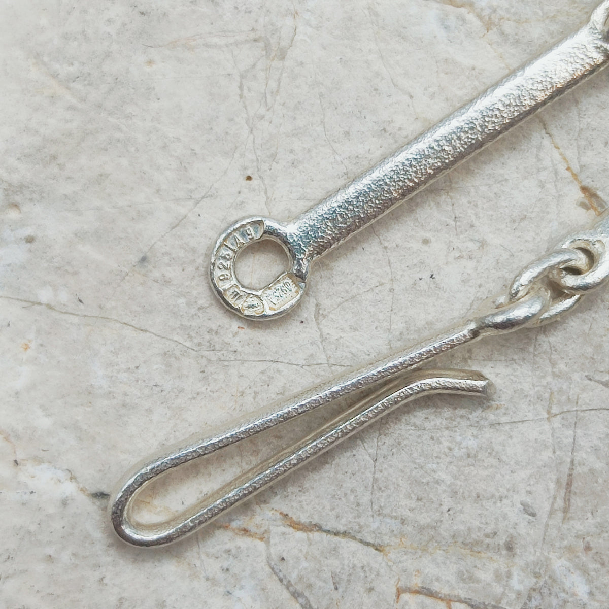 Vintage Lapponia Textured Bar-Link Sterling Silver Necklace, 2002