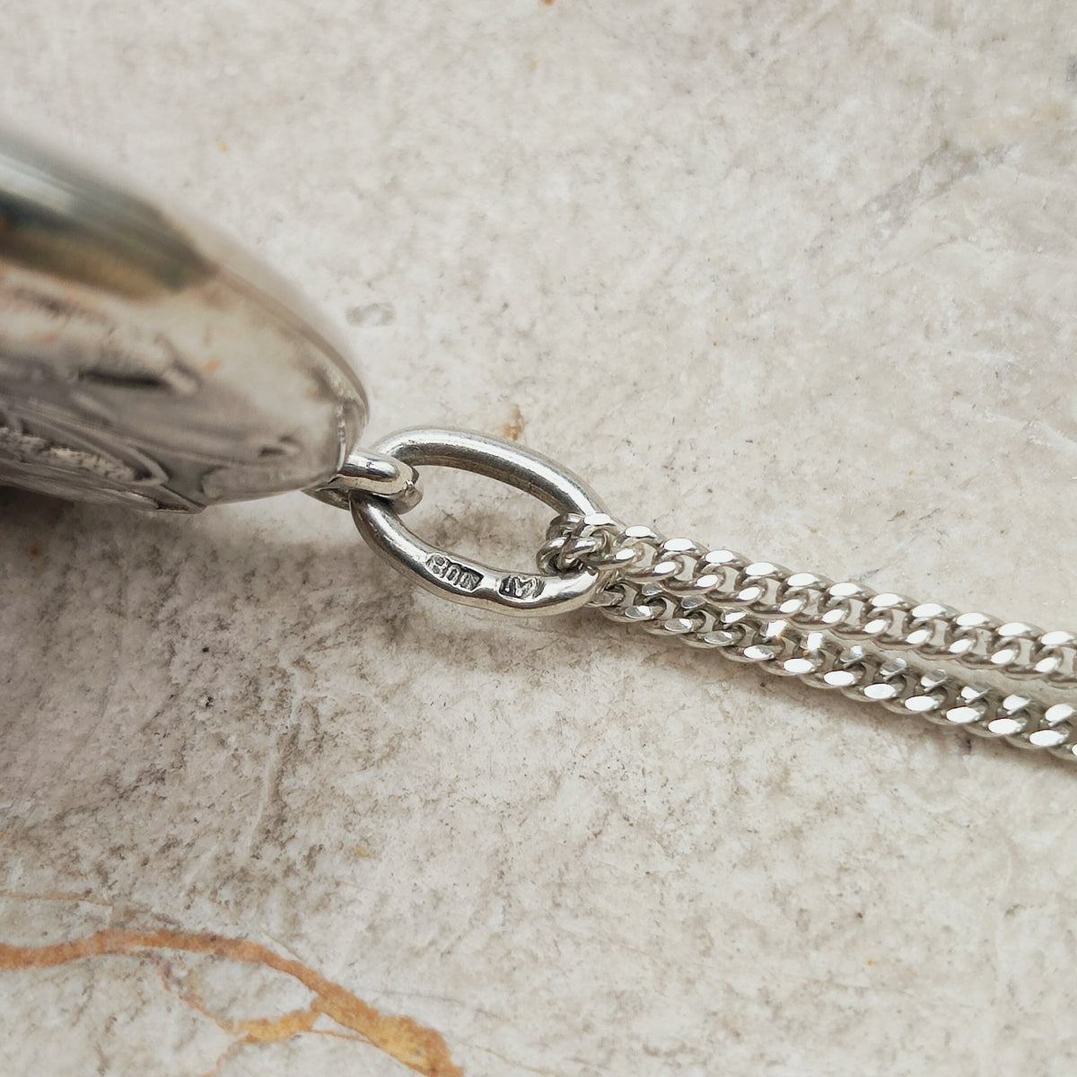 Antique Art Nouveau 800 Silver Locket with Hazel Catkins