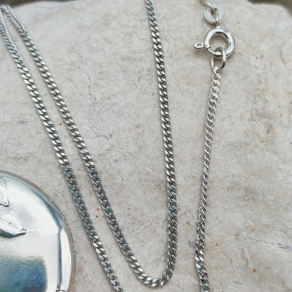 Antique Art Nouveau 800 Silver Locket with Hazel Catkins