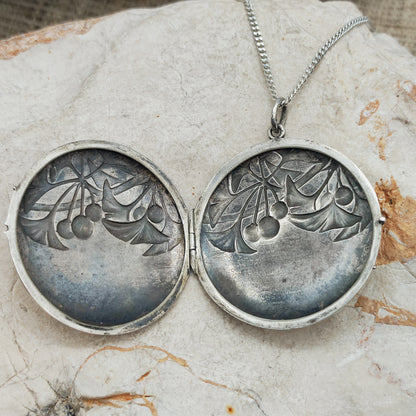 Antique Art Nouveau 800 Silver Ginkgo Locket