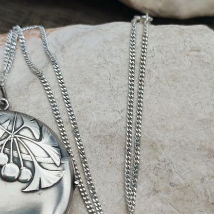 Antique Art Nouveau 800 Silver Ginkgo Locket