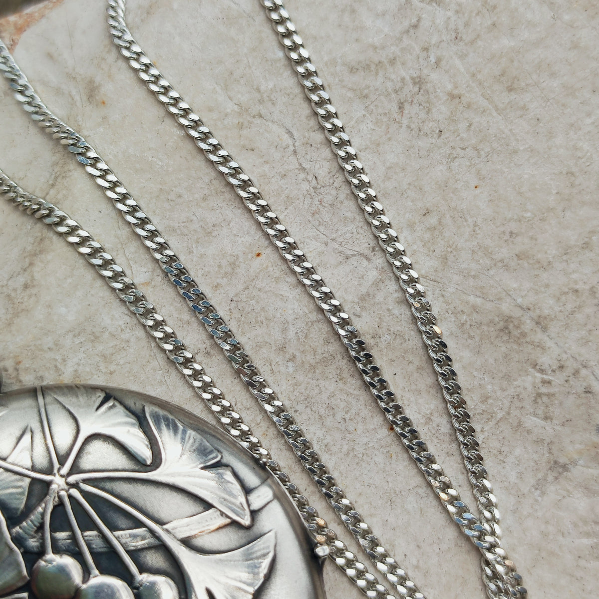 Antique Art Nouveau 800 Silver Ginkgo Locket