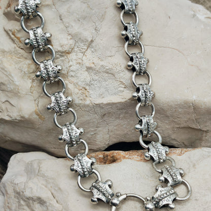 Antique Victorian Silver Book Chain and Presentation Locket, Dated 1882