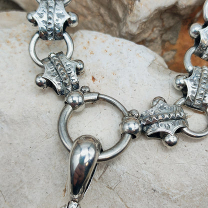 Antique Victorian Silver Book Chain and Presentation Locket, Dated 1882