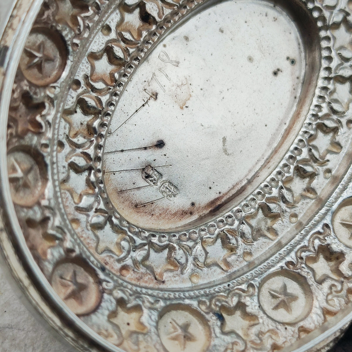 Antique Victorian Sterling Silver Book Chain and Locket by Robert James Dick, 1884