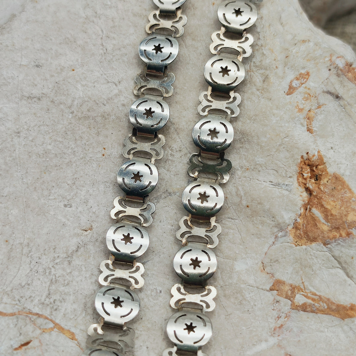 Antique Victorian Sterling Silver Book Chain and Locket by Robert James Dick, 1884