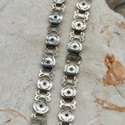 Antique Victorian Sterling Silver Book Chain and Locket by Robert James Dick, 1884
