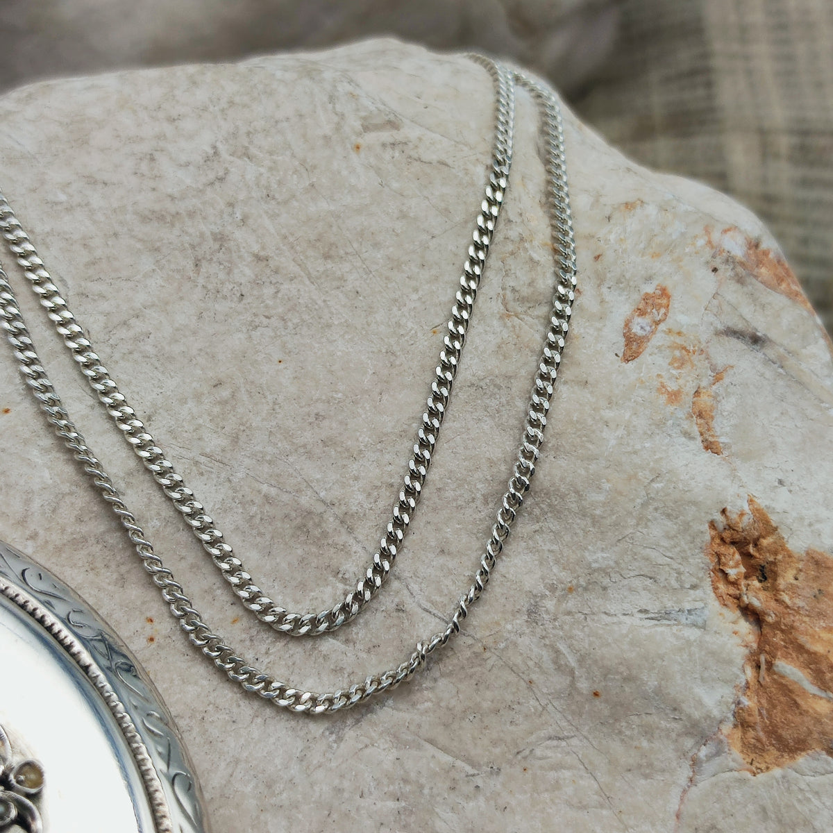 Antique Silver Locket with Rose-Cut Diamond, Rubies and Seed Pearls