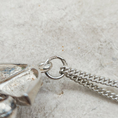 Vintage Finnish AKT 830 Silver Brutalist Pendant Necklace