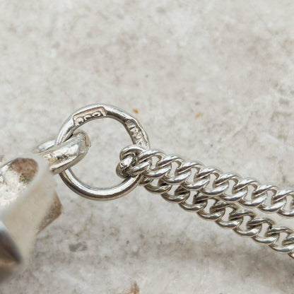 Vintage Finnish AKT 830 Silver Brutalist Pendant Necklace