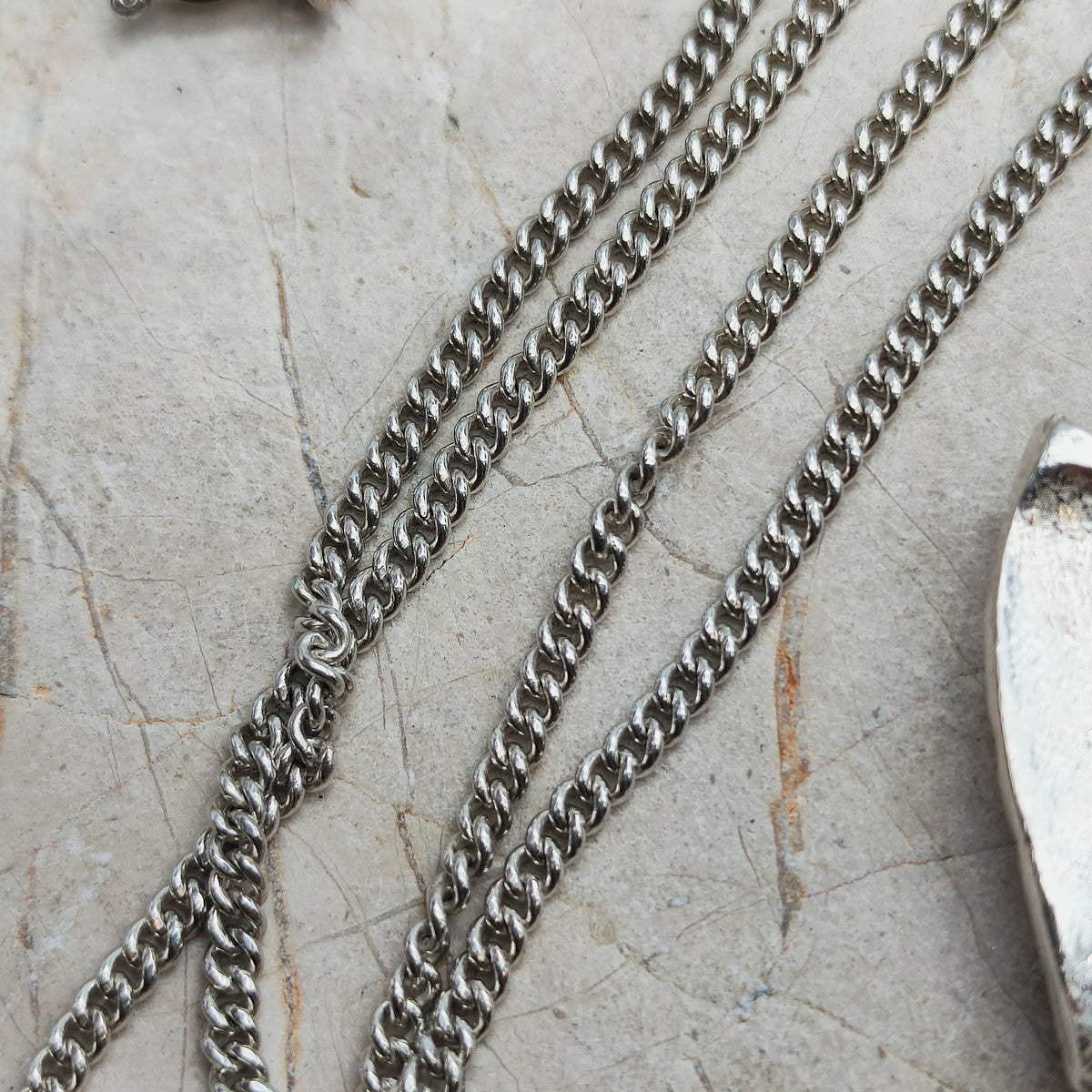 Vintage Finnish AKT 830 Silver Brutalist Pendant Necklace