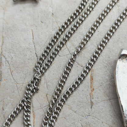 Vintage Finnish AKT 830 Silver Brutalist Pendant Necklace