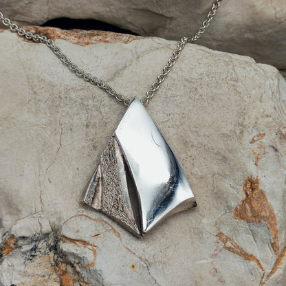 Vintage Finnish Tammen Koru AKT Sterling Silver Geometric Pendant Necklace