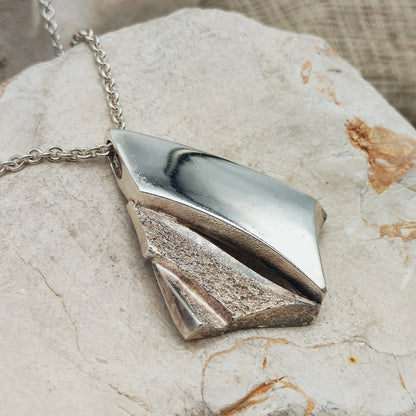 Vintage Finnish Tammen Koru AKT Sterling Silver Geometric Pendant Necklace