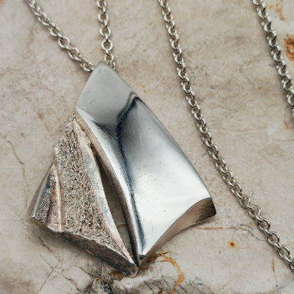 Vintage Finnish Tammen Koru AKT Sterling Silver Geometric Pendant Necklace
