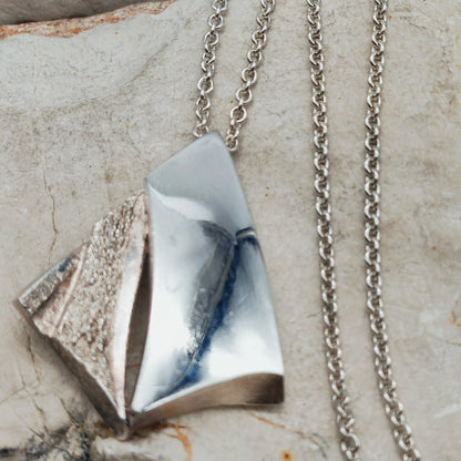 Vintage Finnish Tammen Koru AKT Sterling Silver Geometric Pendant Necklace