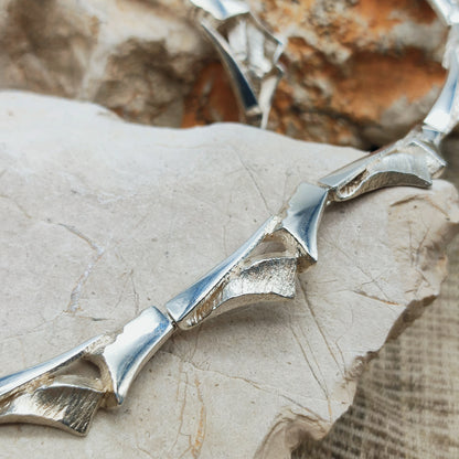 Vintage Finnish AKT Sterling Silver Link Necklace by Marjut Kemppi