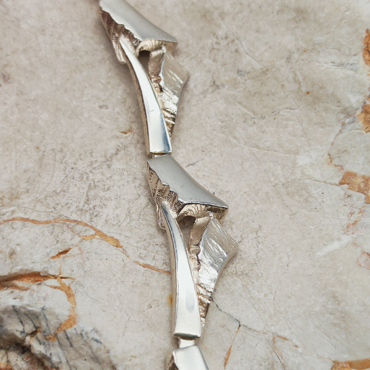 Vintage Finnish AKT Sterling Silver Link Necklace by Marjut Kemppi
