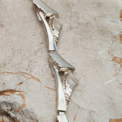 Vintage Finnish AKT Sterling Silver Link Necklace by Marjut Kemppi