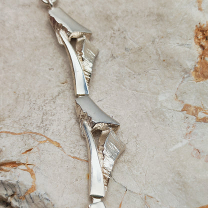 Vintage Finnish AKT Sterling Silver Link Necklace by Marjut Kemppi