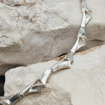 Vintage Finnish AKT Sterling Silver Link Necklace by Marjut Kemppi