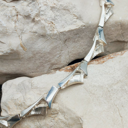 Vintage Finnish AKT Sterling Silver Link Necklace by Marjut Kemppi