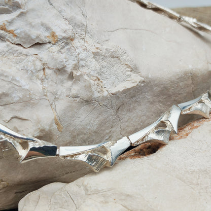 Vintage Finnish AKT Sterling Silver Link Necklace by Marjut Kemppi
