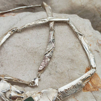Finnish AKT Sterling Silver Sculptural Collar Necklace