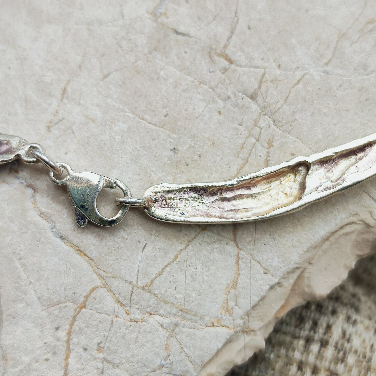 Finnish AKT Sterling Silver Sculptural Collar Necklace